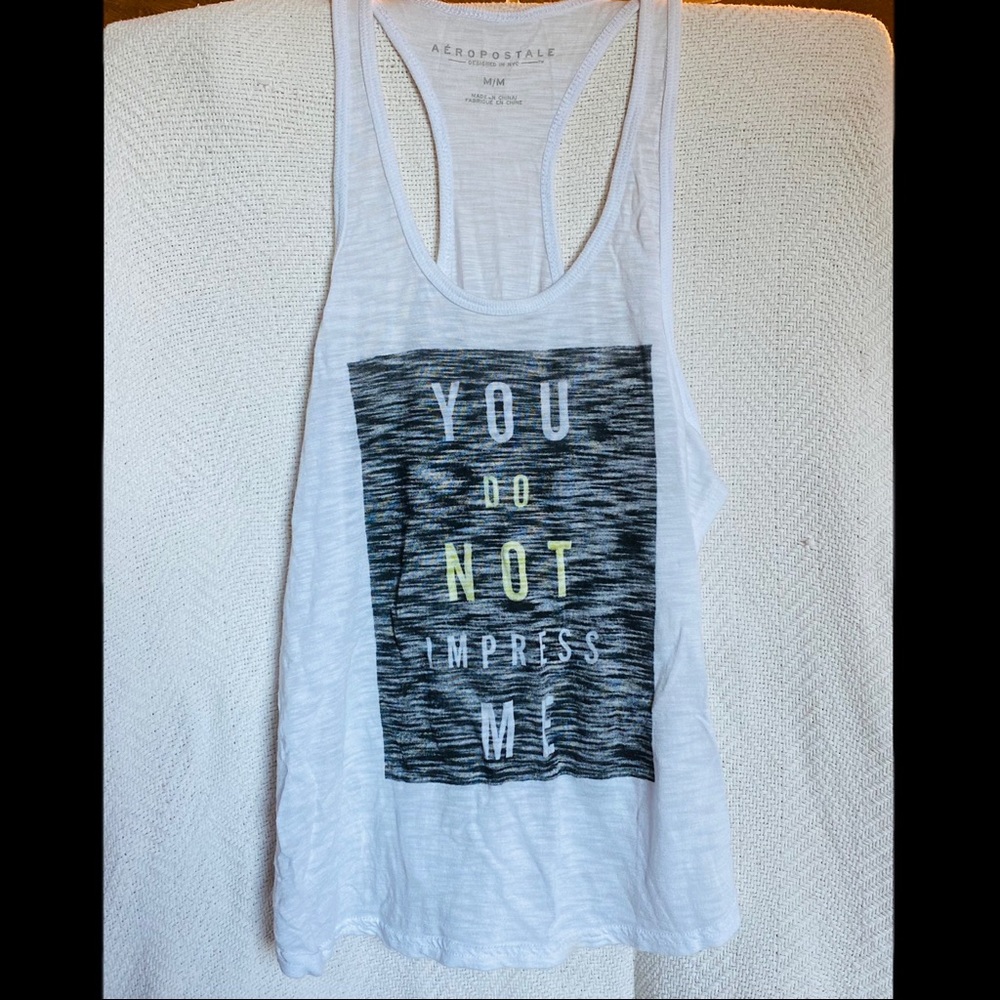 Aeropostale, medium, white split sides racerback tank top